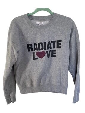 Spiritual Gangster Radiate Love Grey Graphic Sweatshirt Sz Small